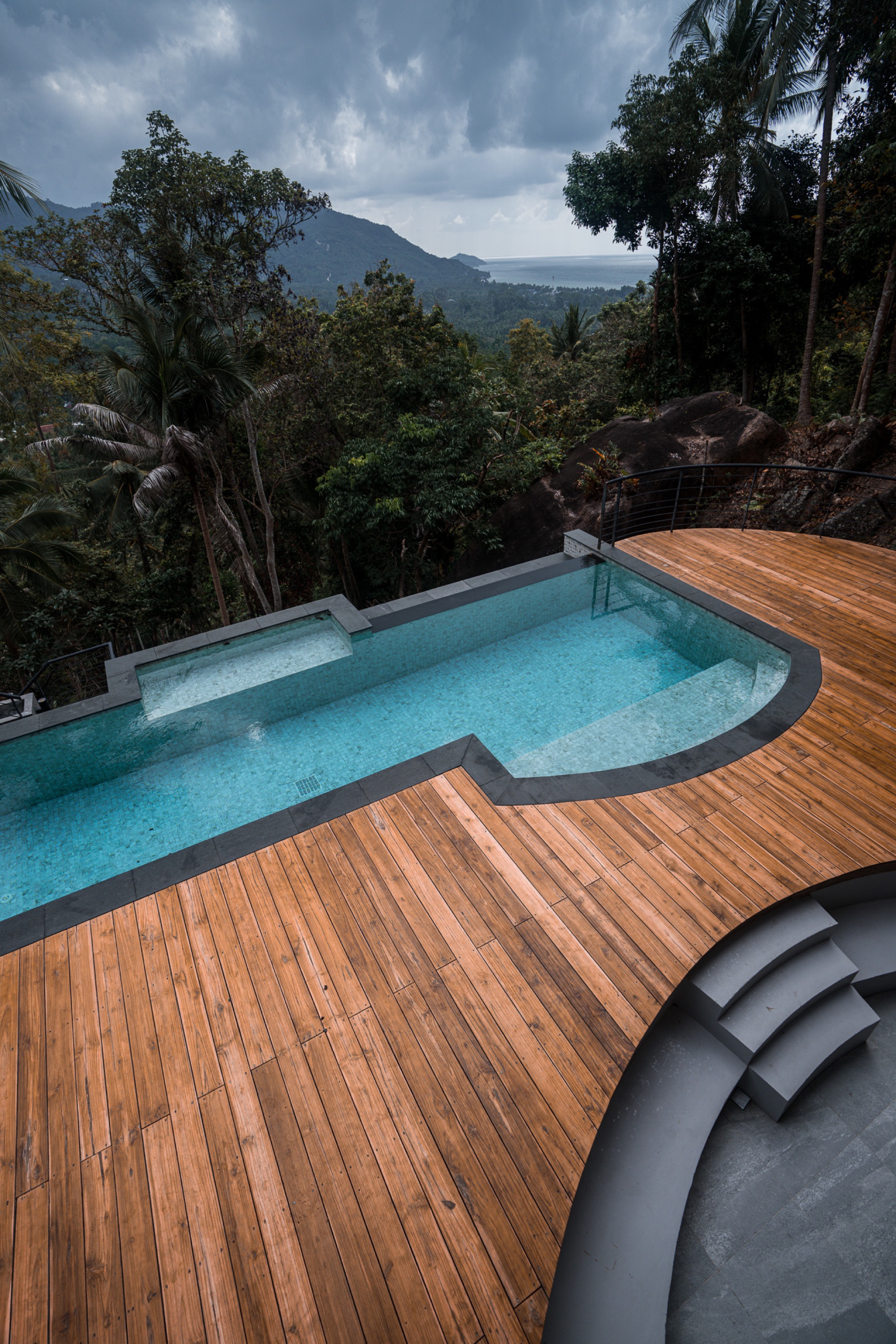 Infinity pool with jungle view