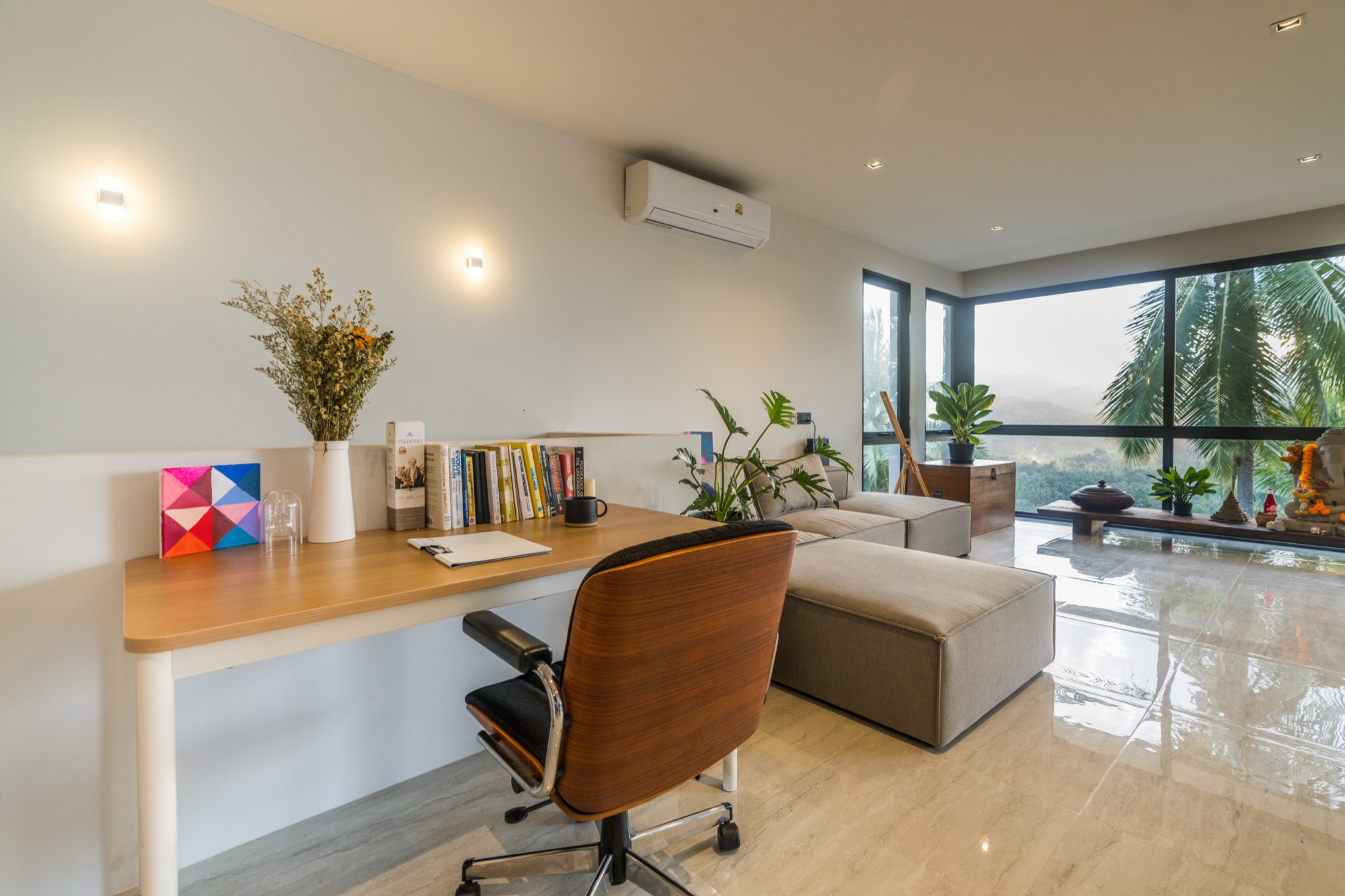 Workspace and living room